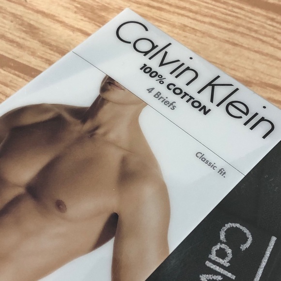 Calvin Klein Men's Briefs Classic Fit Cotton 4 Pack XL Black NWT - Picture 7 of 9
